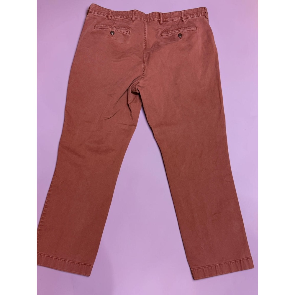 LL Bean Standard Fit Chino Pants Mens 38x30 Red Clay 503736 Stretch Cotton